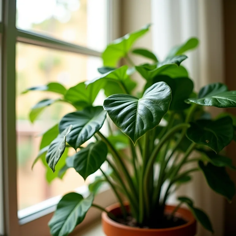 Fitônia recebendo luz indireta perto de uma janela.
