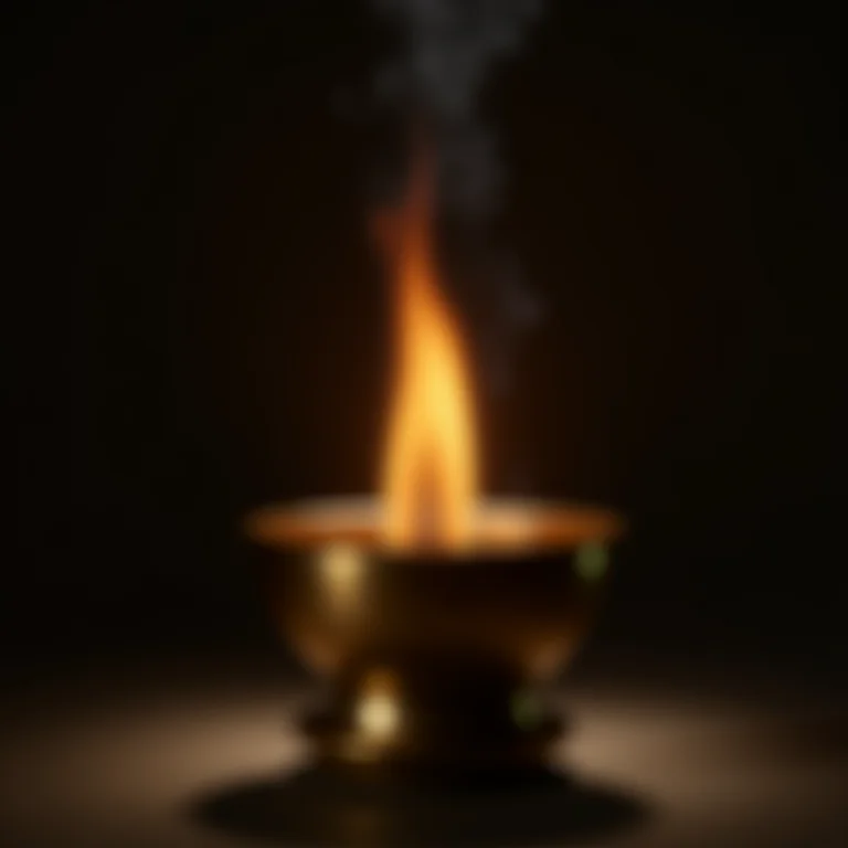 Fogareiro de fondue com chama acesa.
