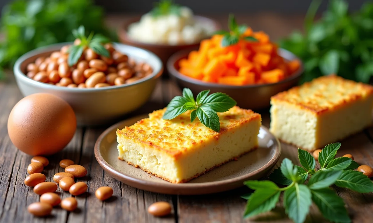 Fontes de proteína acessíveis (feijão, ovos, tofu).