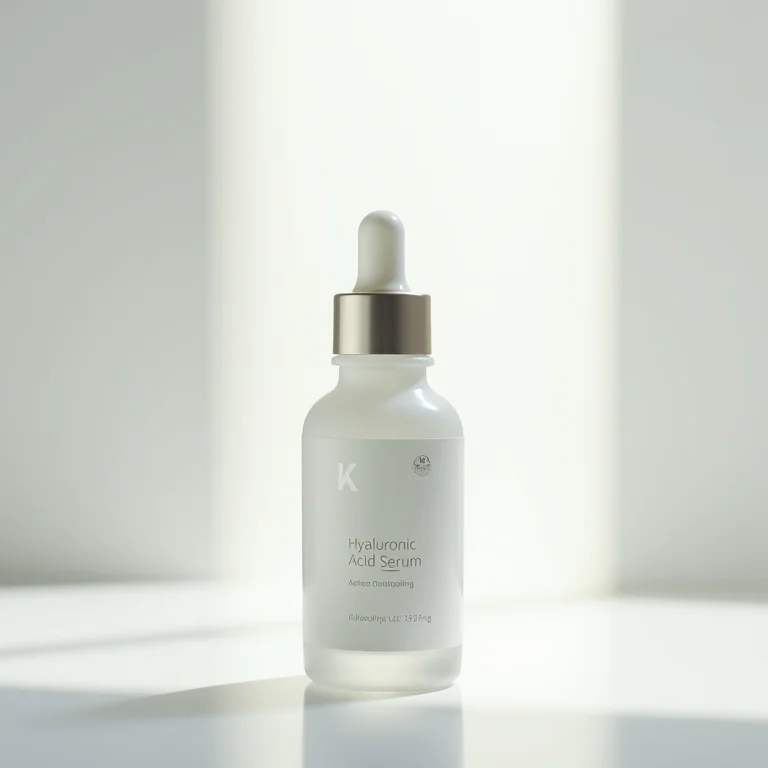 Frasco de sérum de ácido hialurônico com conta-gotas, destacando a concentração do ativo