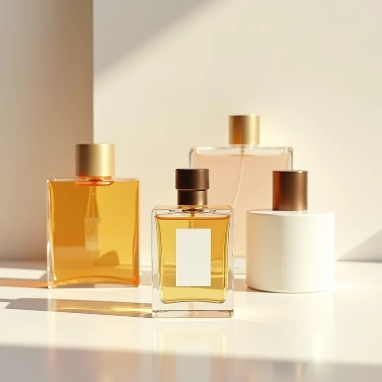 Frascos de perfume com embalagens chamativas
