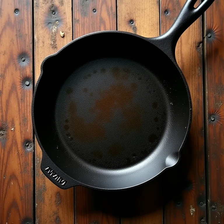 Frigideira de ferro fundido.