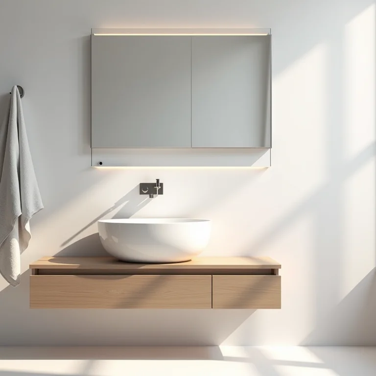 Gabinete de banheiro suspenso moderno