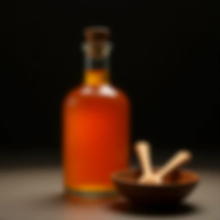 Garrafa de azeite de dendê com colheres de pau