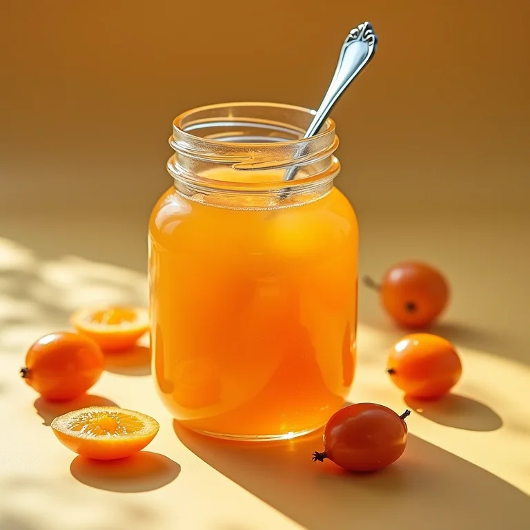 Geleia de physalis em um pote de vidro