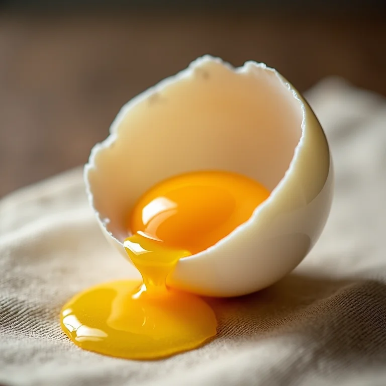 Gema de ovo em close-up.