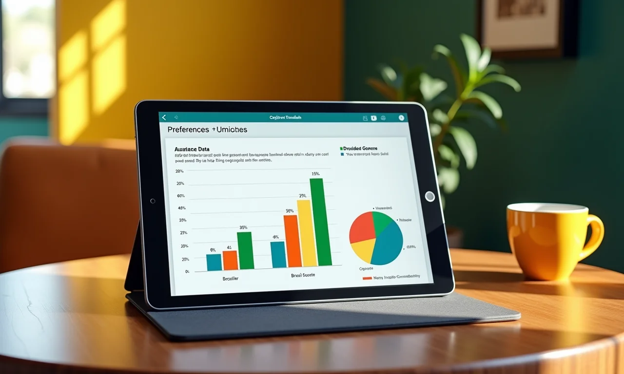 Gráfico de dados do público exibindo insights sobre preferências.