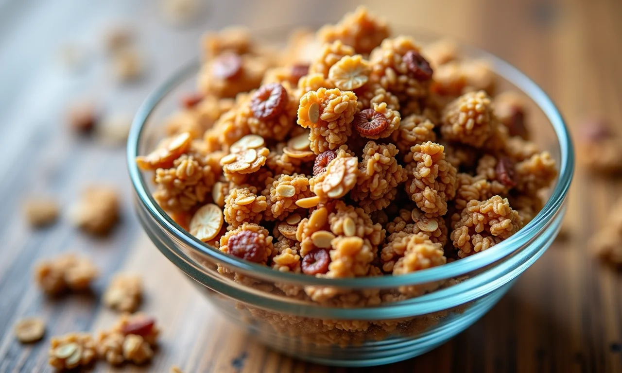 Granola adoçada com agave.