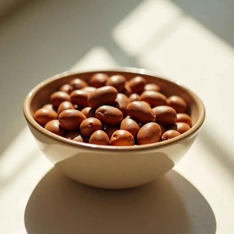 Grãos de mamona em uma tigela.