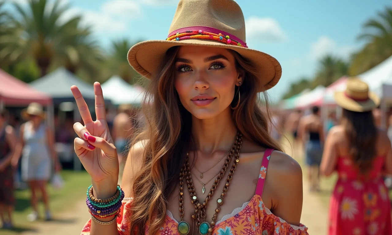 Hippie chic com paz e amor no carnaval.