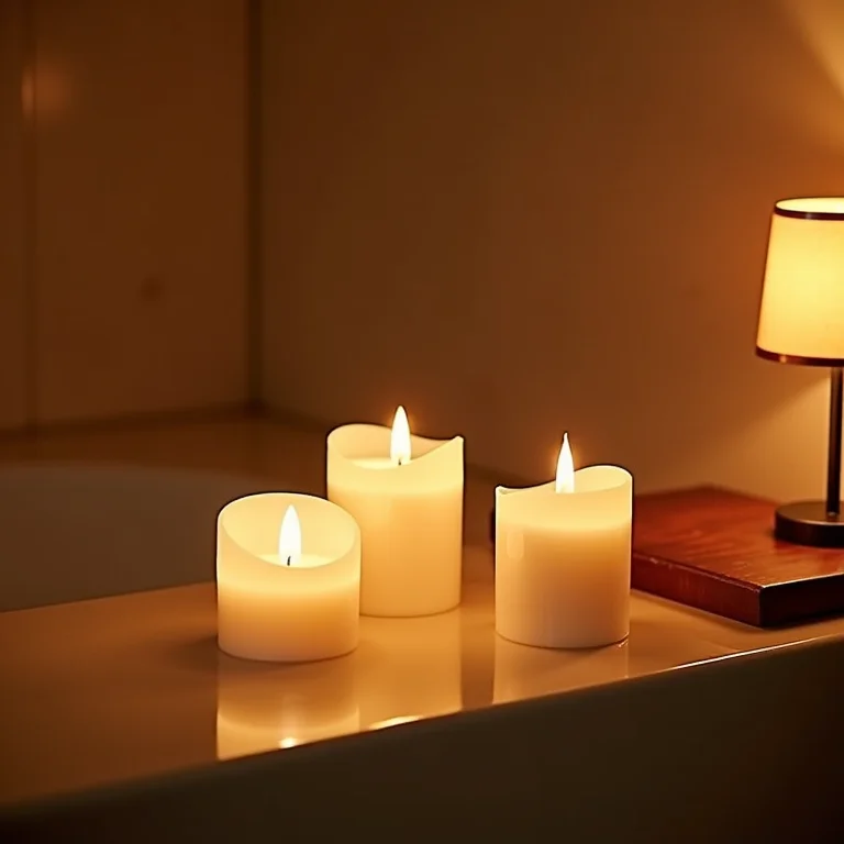 Iluminação aconchegante no banheiro