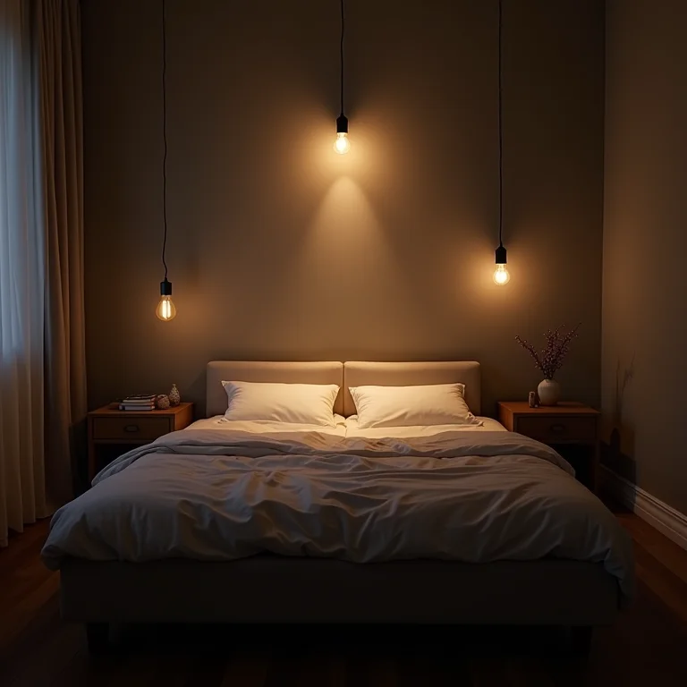 Iluminação inadequada em quarto de casal