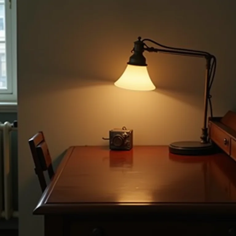 Iluminação valorizando móvel antigo