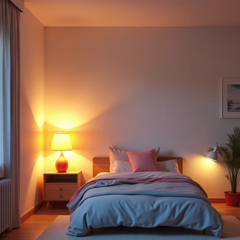 Iluminação variada em quarto infantil compartilhado