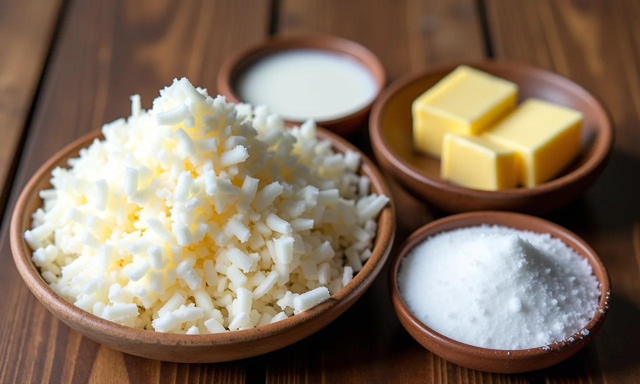 Ingredientes essenciais para beijinho de coco.