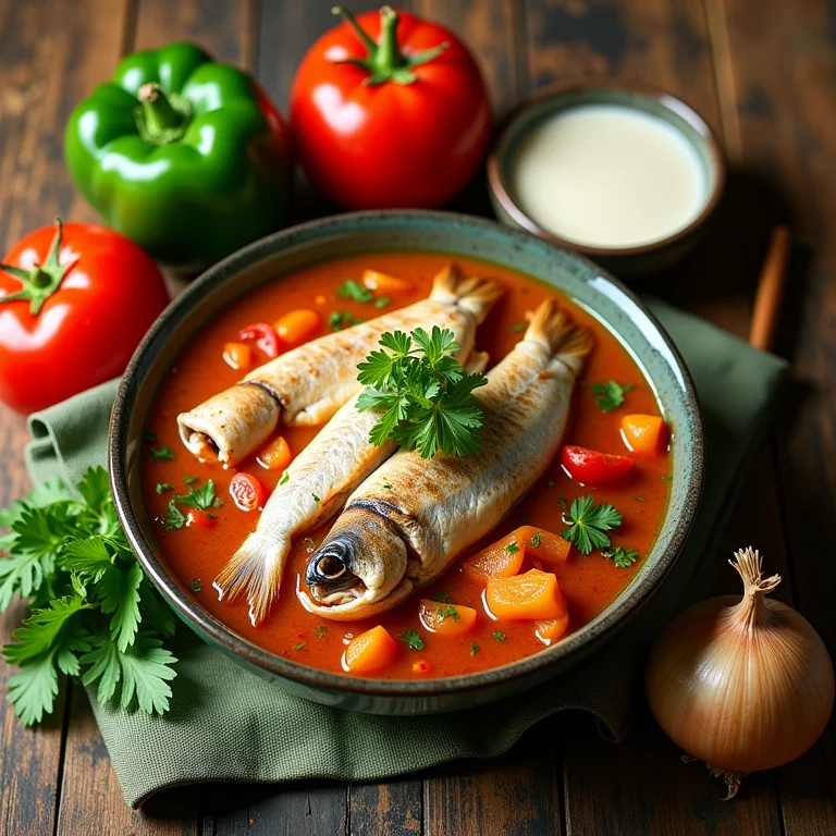 Ingredientes para moqueca baiana dispostos em mesa