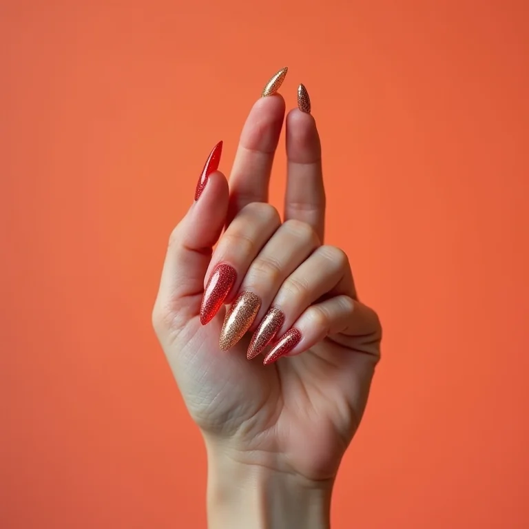 Inspirações de unhas com glitter