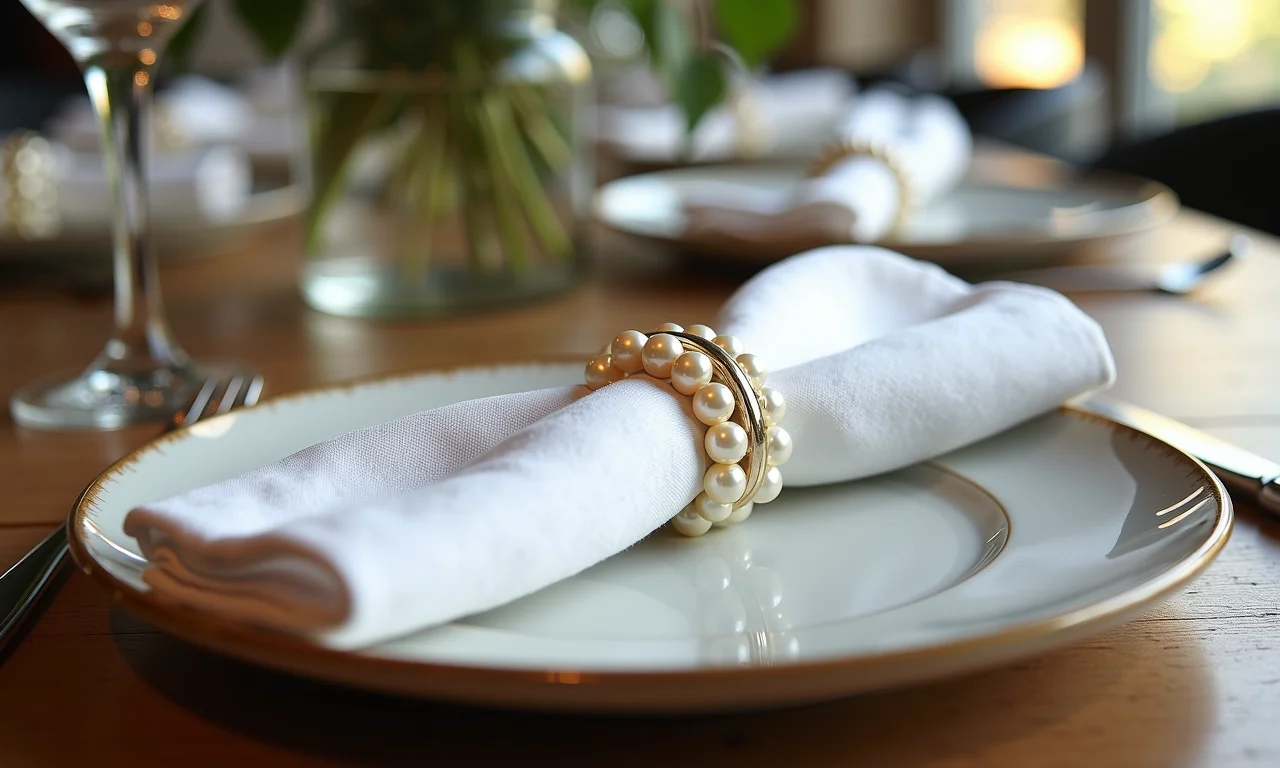 Inspirações para porta guardanapos de pérolas.