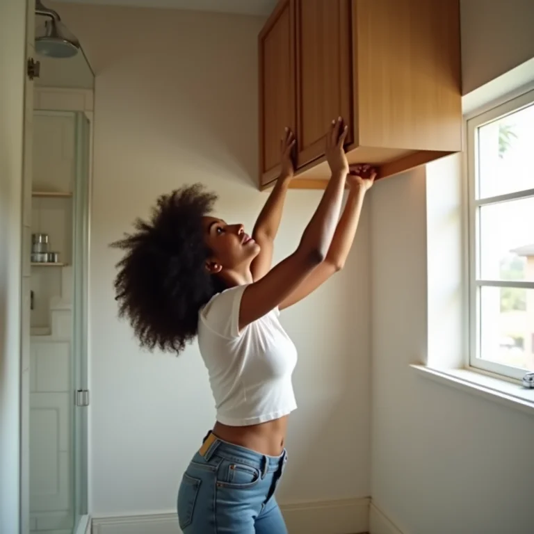 Instalação de armário aéreo na altura ideal no banheiro