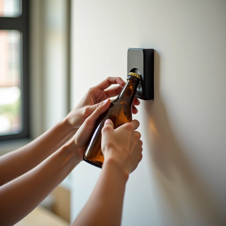 Instalação fácil do abridor de garrafa de parede.