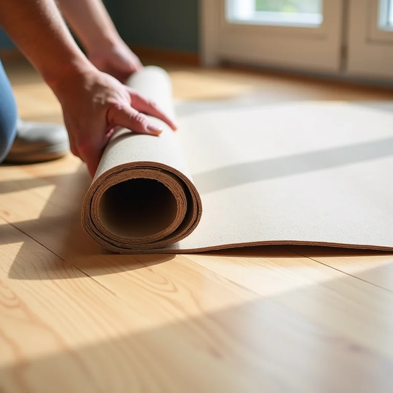 Instalando a manta acústica sob o piso laminado