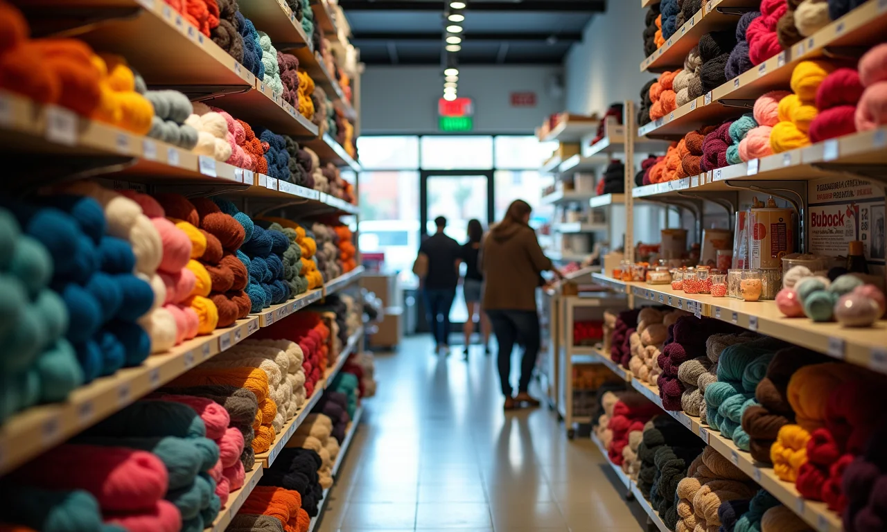 Interior da loja Armarinhos Fernando com variedade de produtos.