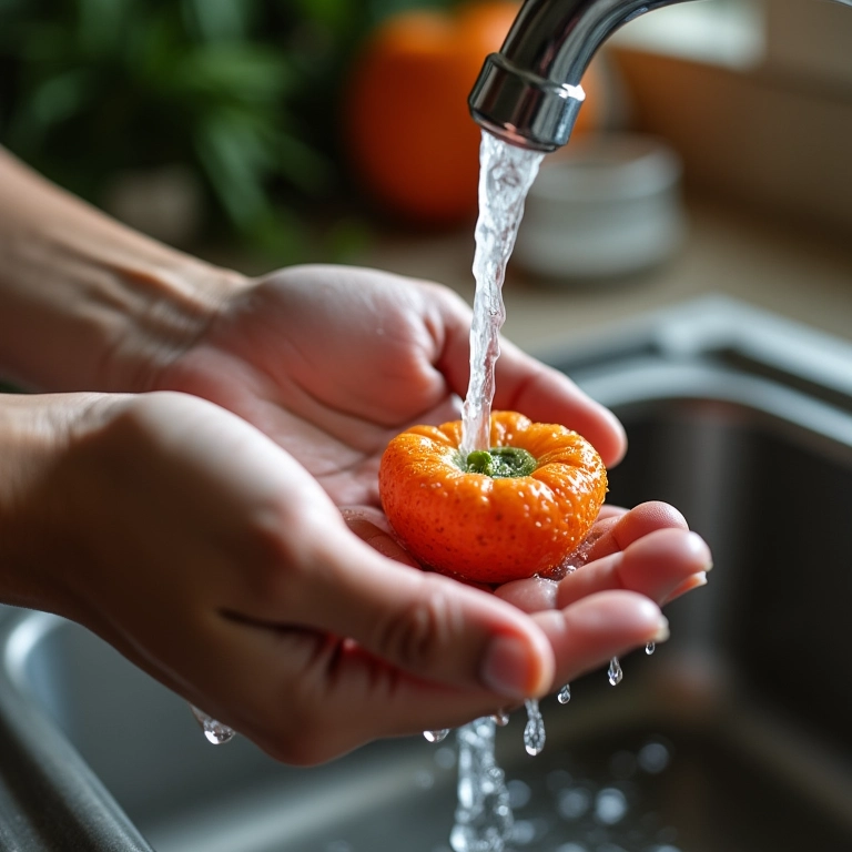 Lavando maxixe para tirar o amargo, dica culinária.