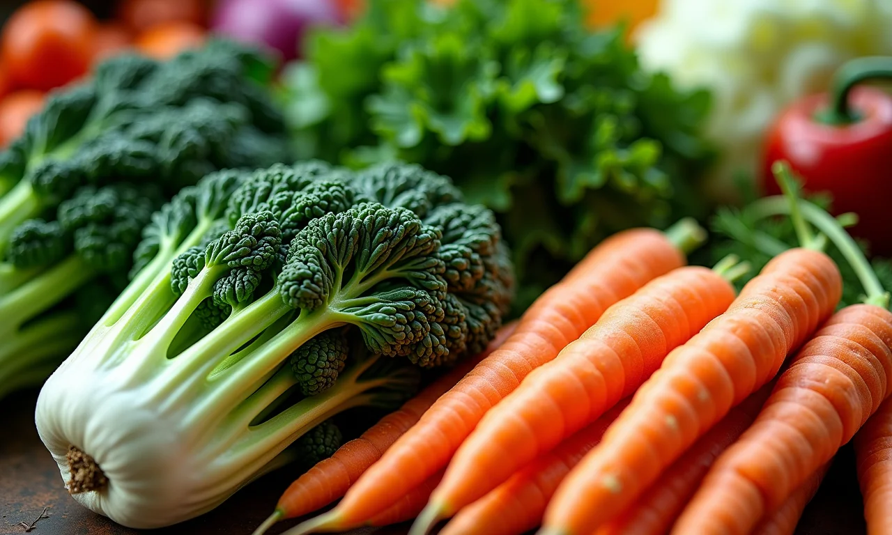 Legumes frescos e coloridos para a feijoada.