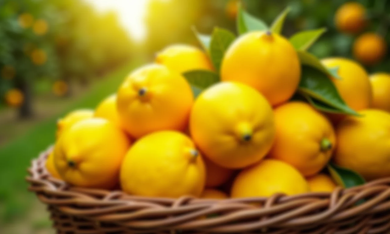 Limões suculentos em uma cesta.