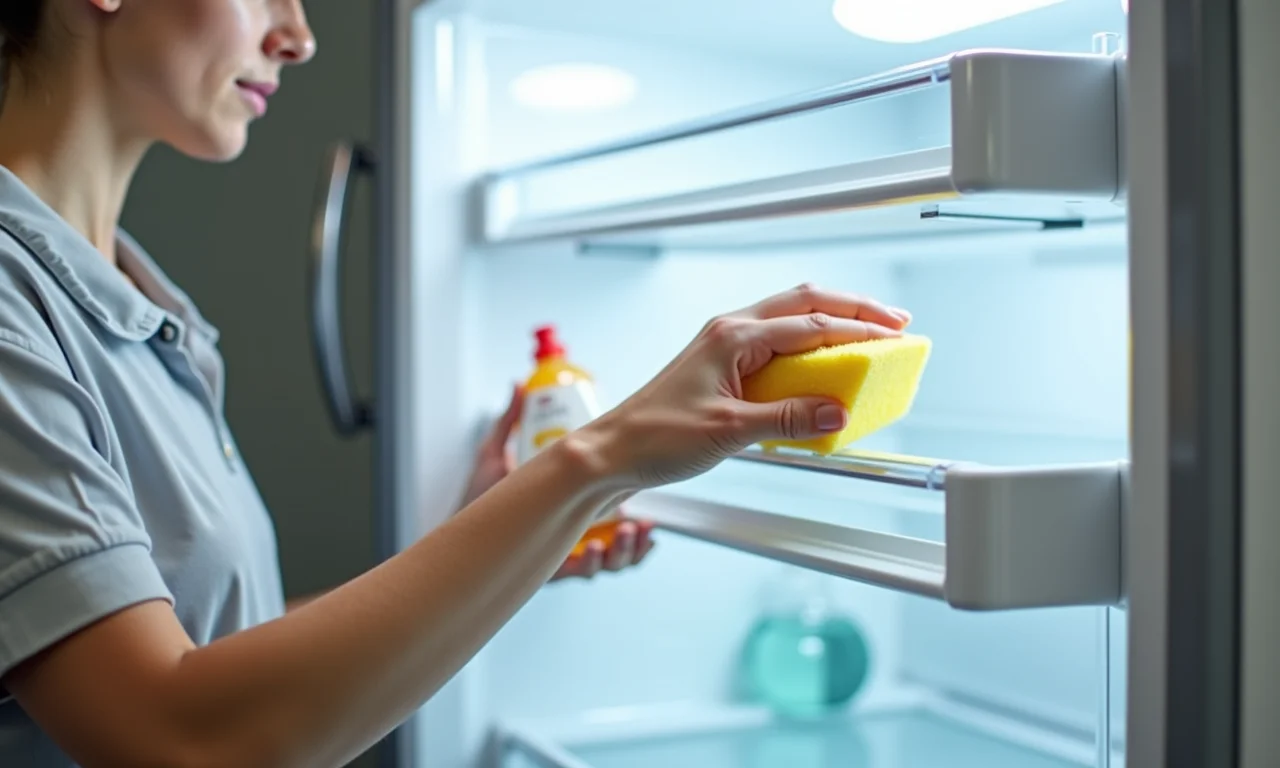 Limpando a geladeira regularmente.