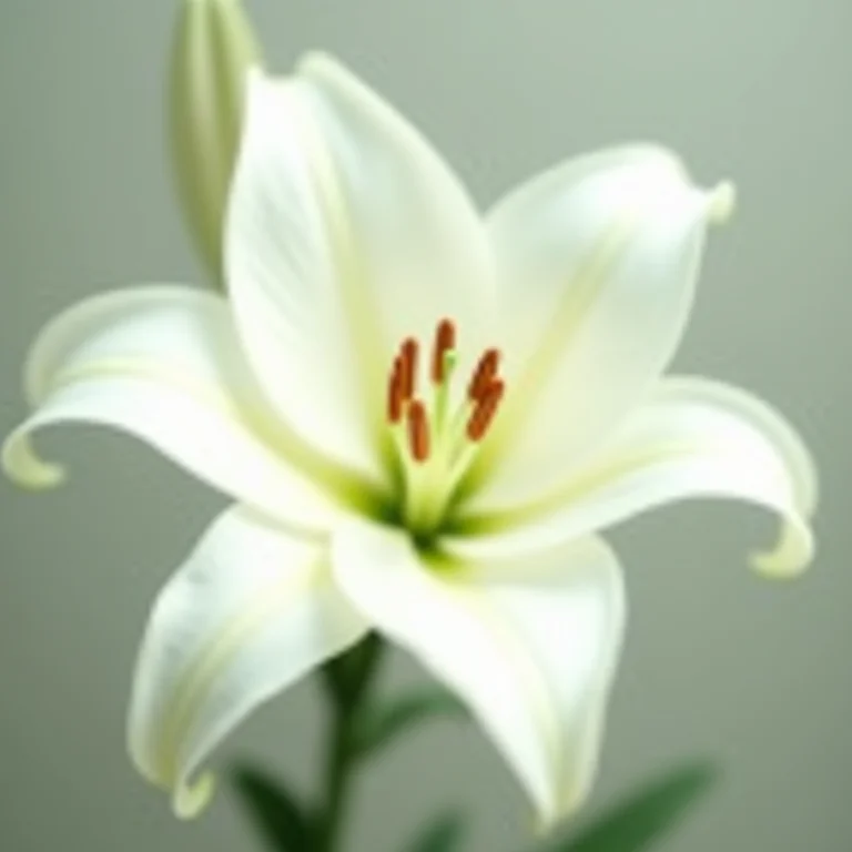 Lírios brancos em um jardim minimalista