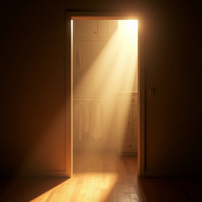 Luz solar natural entrando em um armário.