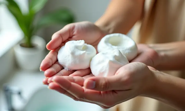 Mãos diversas segurando sabonetes faciais para pele oleosa.