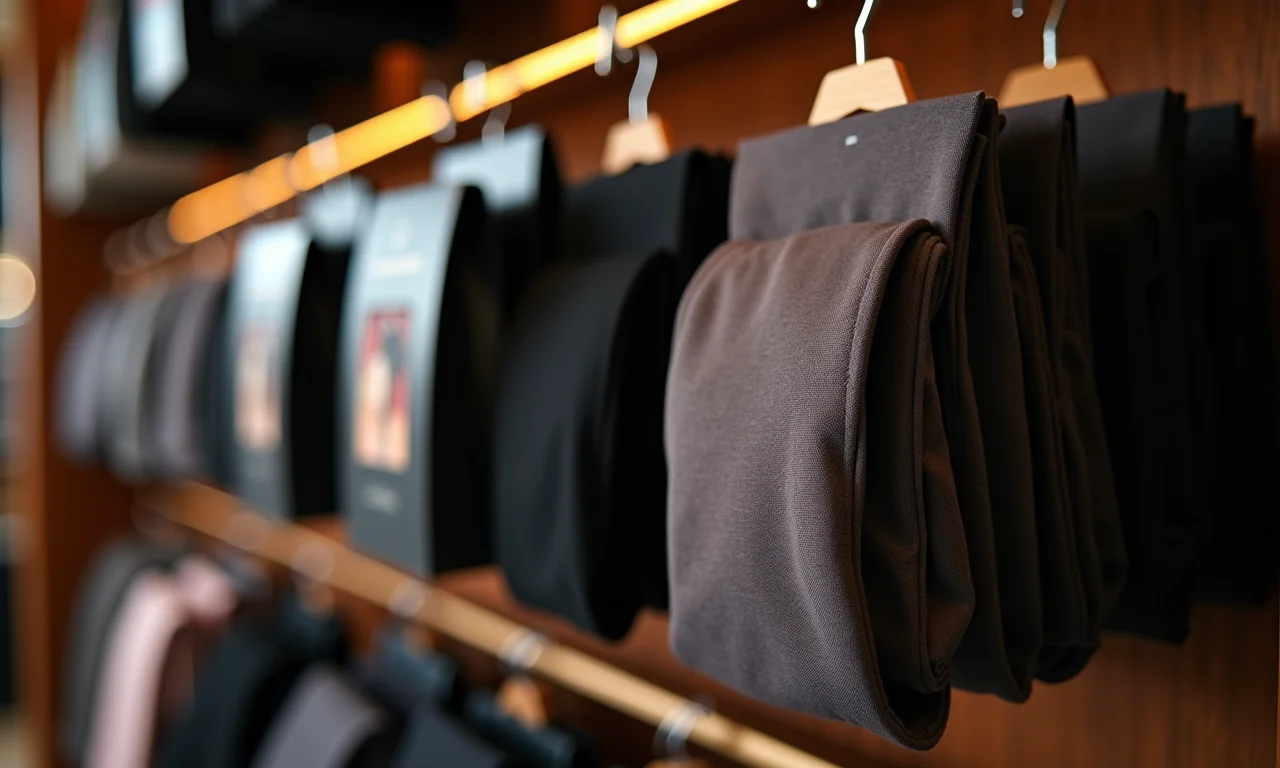 Marcas de meias-calças de alta qualidade em boutique.