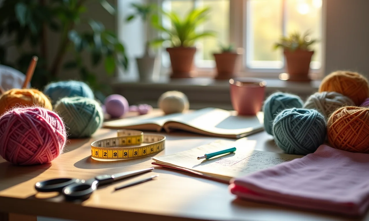 Materiais e ferramentas essenciais para crochê.