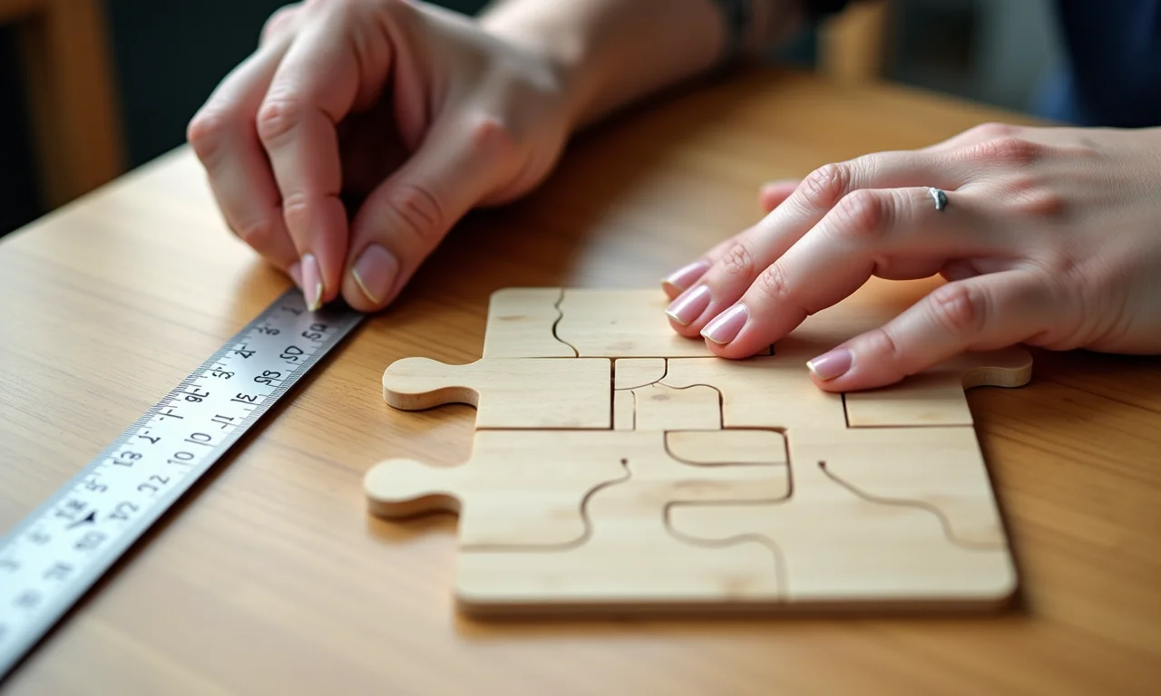 Medindo foto para quebra-cabeça de palito de picolé.