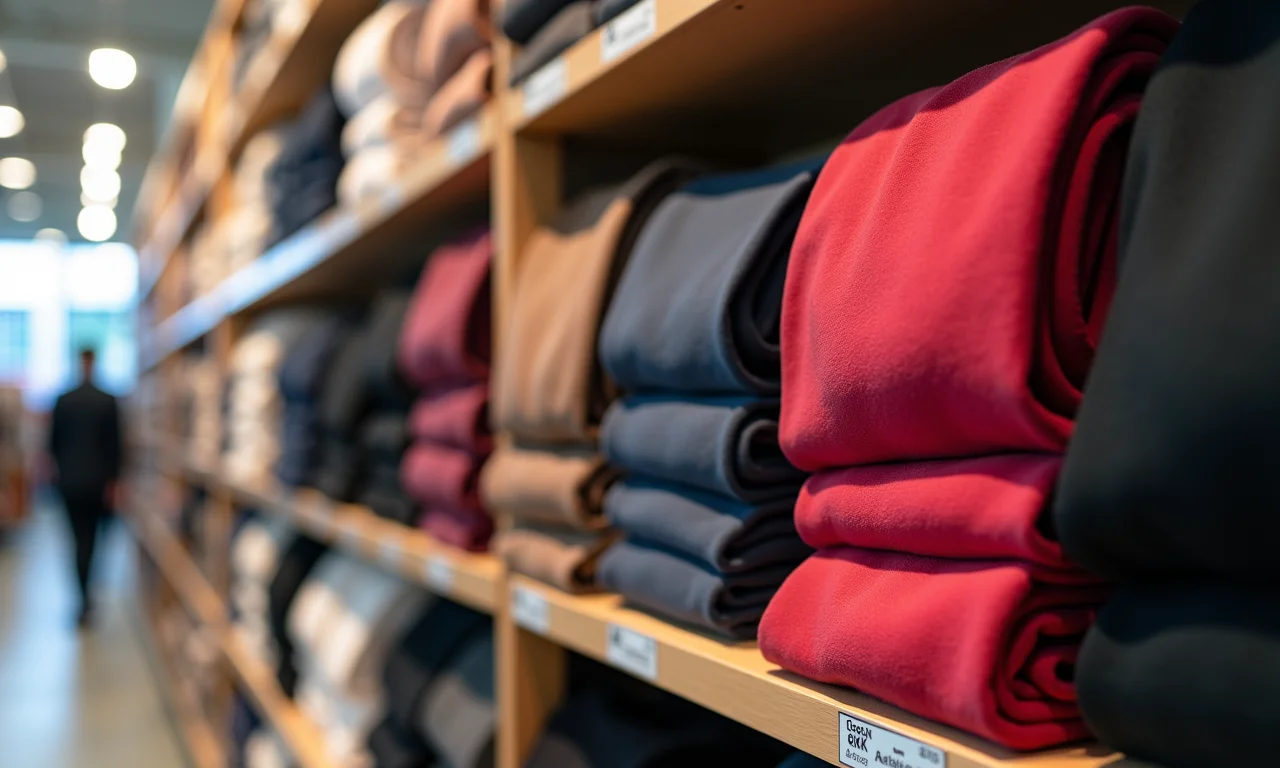 Meias-calças de diversas marcas e qualidades em prateleira.