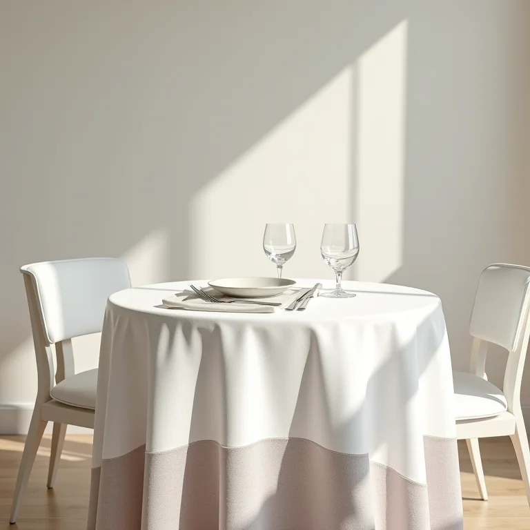 Mesa formal com toalha branca versus mesa casual com toalha estampada