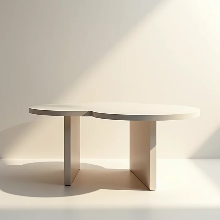 Mesa lateral em C com design moderno e minimalista