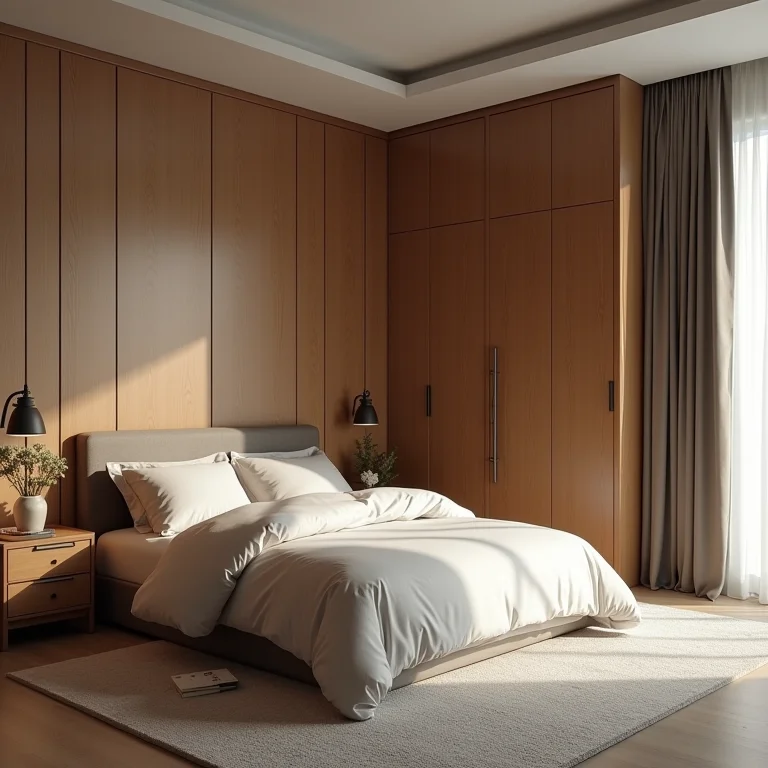 Móveis desproporcionais em quarto pequeno