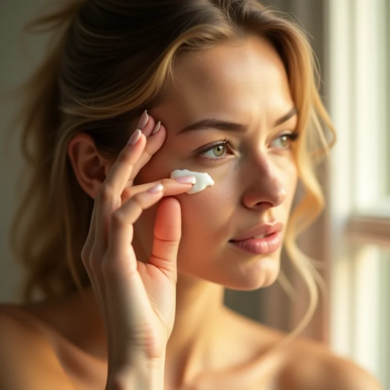 Mulher aliviando pele sensível com zimbro