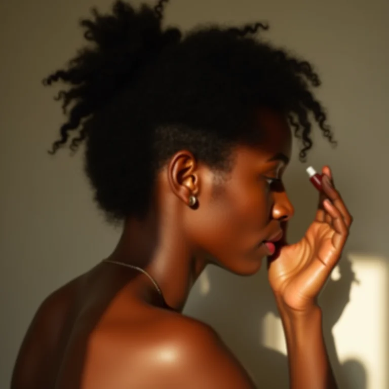 Mulher aplicando óleo vegetal no couro cabeludo