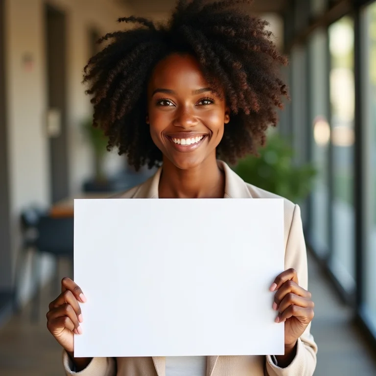 Mulher celebrando suas conquistas com um sorriso genuíno