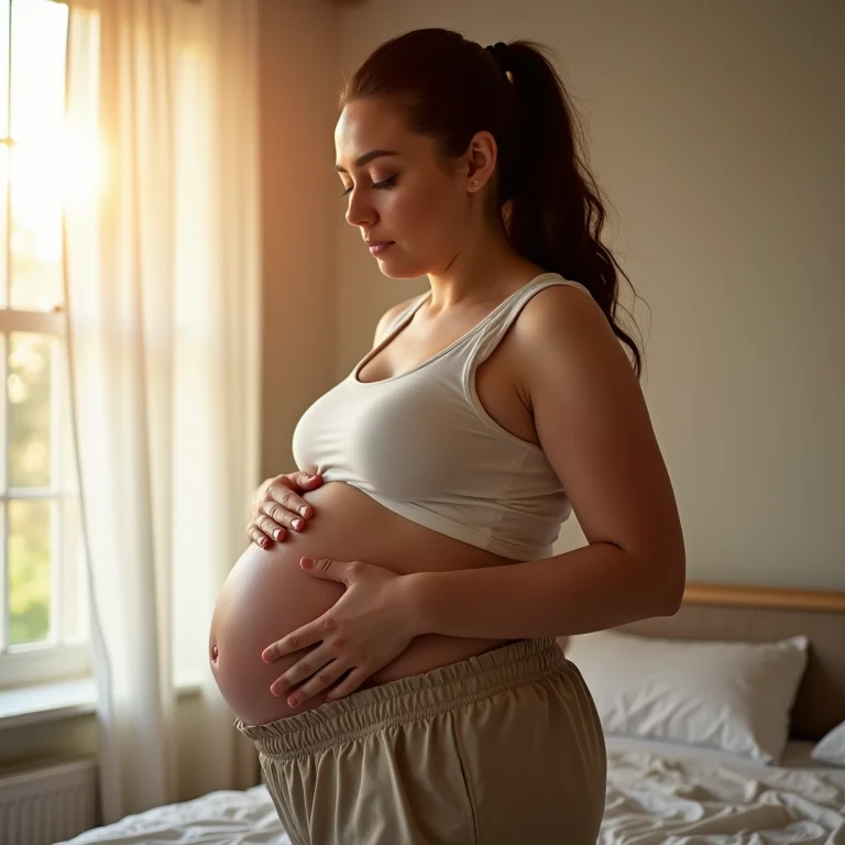 Mulher com inchaço abdominal