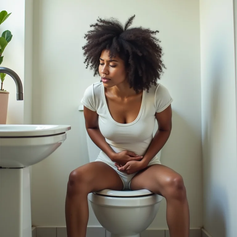 Mulher com problemas digestivos