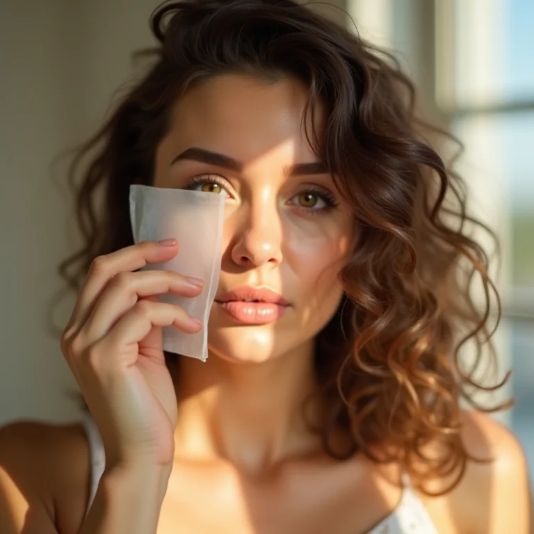 Mulher controlando oleosidade da pele com zimbro