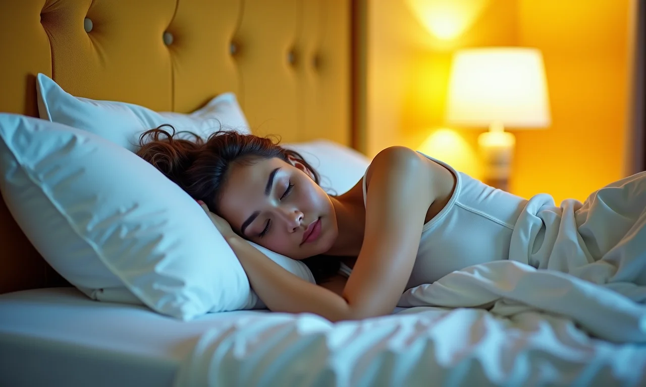 Mulher dormindo tranquilamente, descanso essencial para recuperação da dengue.