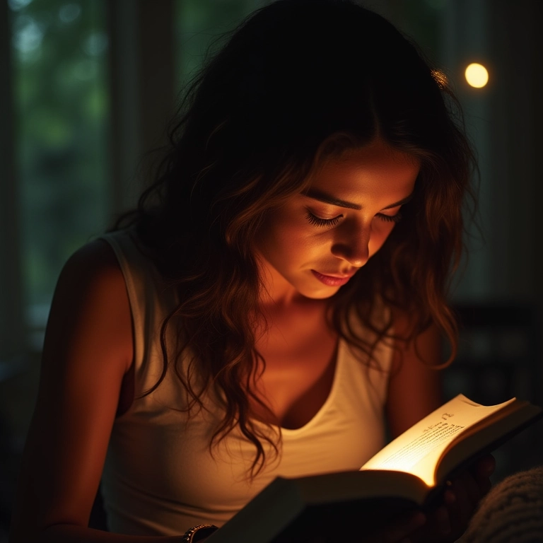 Mulher escrevendo carta para o universo durante ritual de Lua Nova.