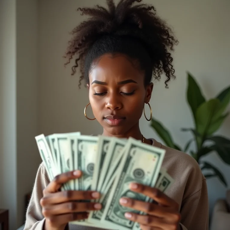 Mulher estressada com contas de empréstimo pessoal