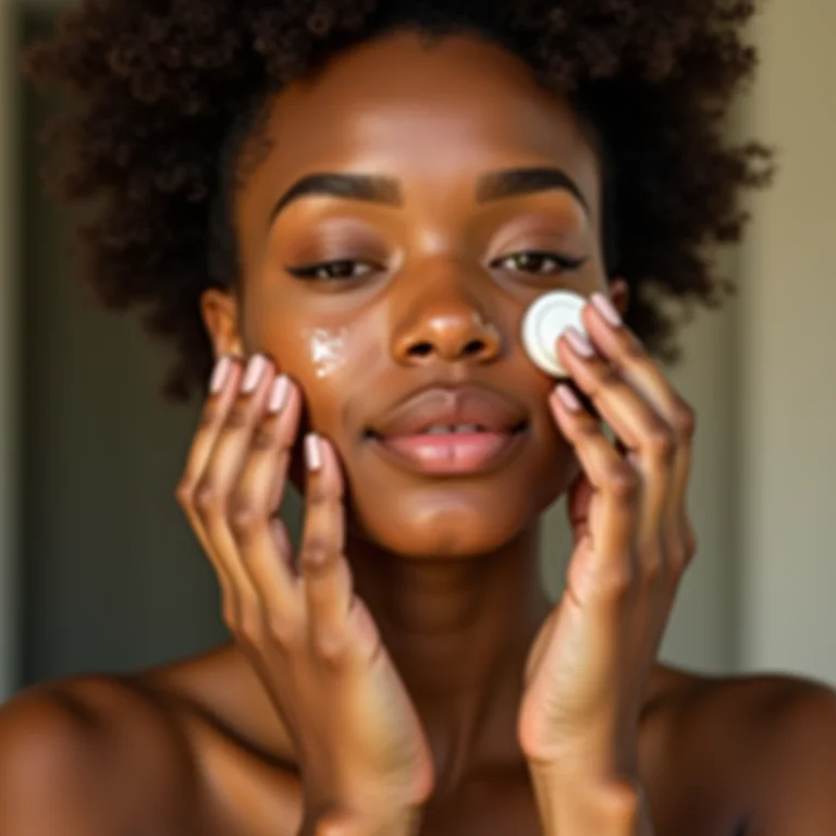 Mulher hidratando a pele com hidratante vegano